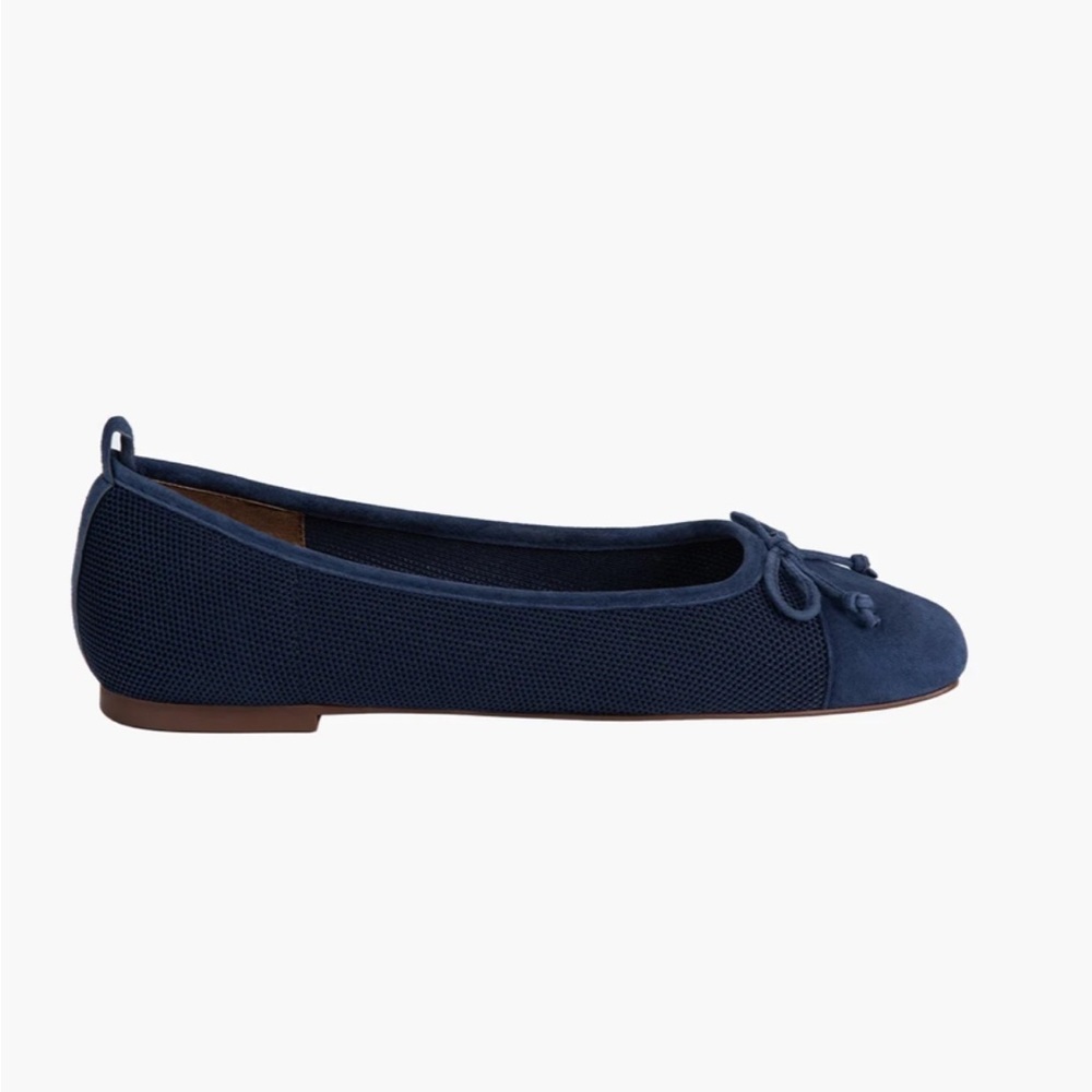 Eric Javits Women's Parris Navy Leather Ballet Flat 🥿 Size 7🥿 Navy Blue - Picture 10 of 11